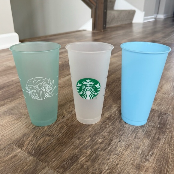 Starbucks Frosted and Blue Cold Cups Trio - Picture 1 of 3